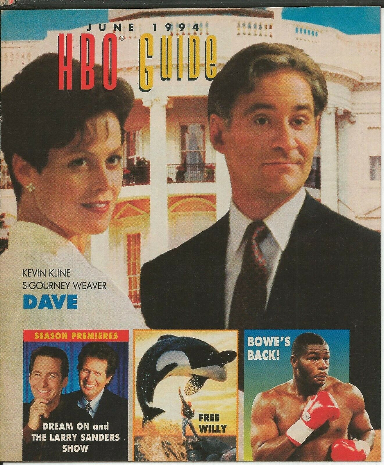 ORIGINAL Vintage June 1994 HBO Guide Magazine Dave Kevin Kline Free