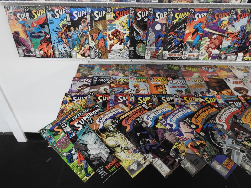 Huge Lot 180+ Comics W/ Superman, Impulse, Crisis Infinite Earths+ Avg VF Cond!