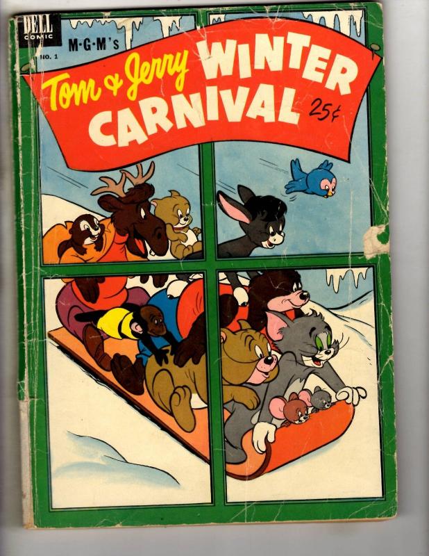 Tom & Jerry Winter Carnival # 1 GD 1952 Dell Golden Age Comic Book JL9