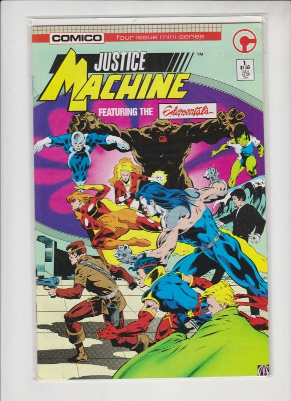 JUSTICE MACHINE FEATURING THE ELEMENTALS #1 COMICO / NEVER READ / HIGH