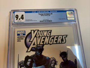 Young Avengers (2005) # 6 (CGC 9.4 WP) | 1st App First Stature Cassie Lang
