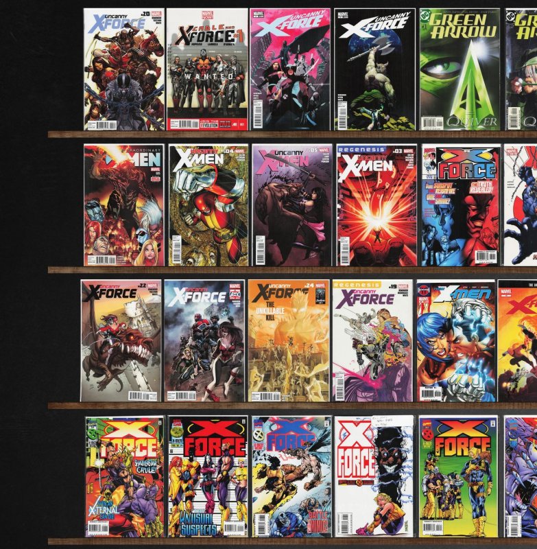 Huge Lot 140+ Comics with X-Force, Wolverine, Uncanny X-Force, Justice & More!