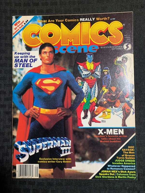 1983 Sept COMICS SCNENE Magazine #11 FN+ 6.5 Superman III / X-Men Animated