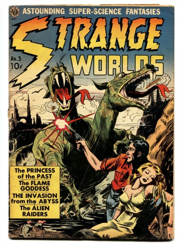 STRANGE WORLDS #3-FRAZETTA-WOOD-ORLANDO-PRE CODE SCI-FI-vg-