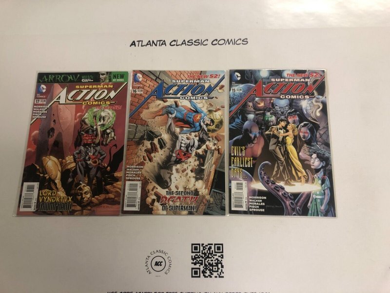 3 DC Comic Books Action Comics #15 16 17 Batman  Superman 132 KE1