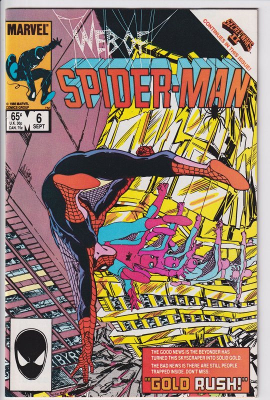 WEB OF SPIDER-MAN #6 (Sep 1985) NM 9.4 white! I've had this one since new!