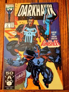 Darkhawk #9 (Marvel 1991) NM- Or Better Punisher Appearance Signed By Manley  