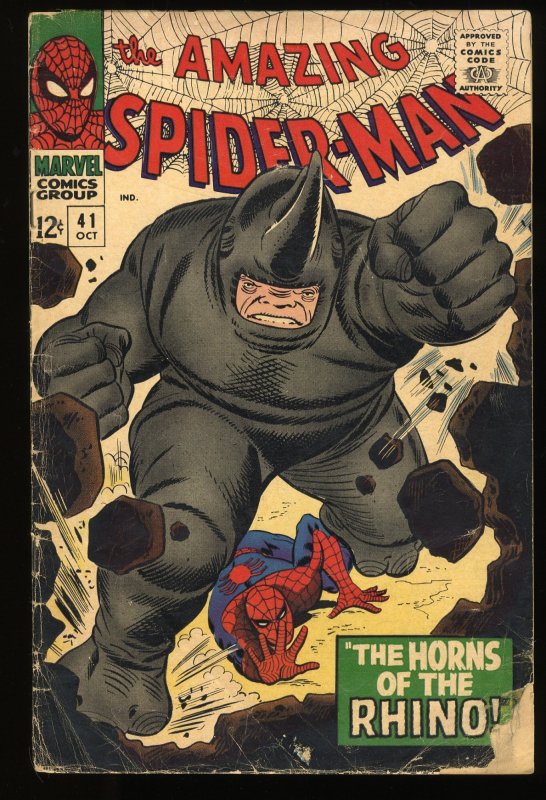 Amazing Spider-Man #41 GD+ 2.5 1st Appearance Rhino! Stan Lee!