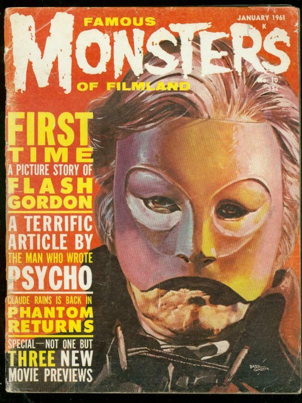 FAMOUS MONSTERS OF FILMLAND #10-BASIL GOGOS COVER--FLASH VG-