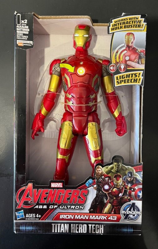 Hasbro 2015 Marvel Avengers Titan Hero Tech Iron Man Mark 43 Figure - Works