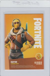 Fortnite Raptor 282 Legendary Outfit Panini 2019 trading card series 1