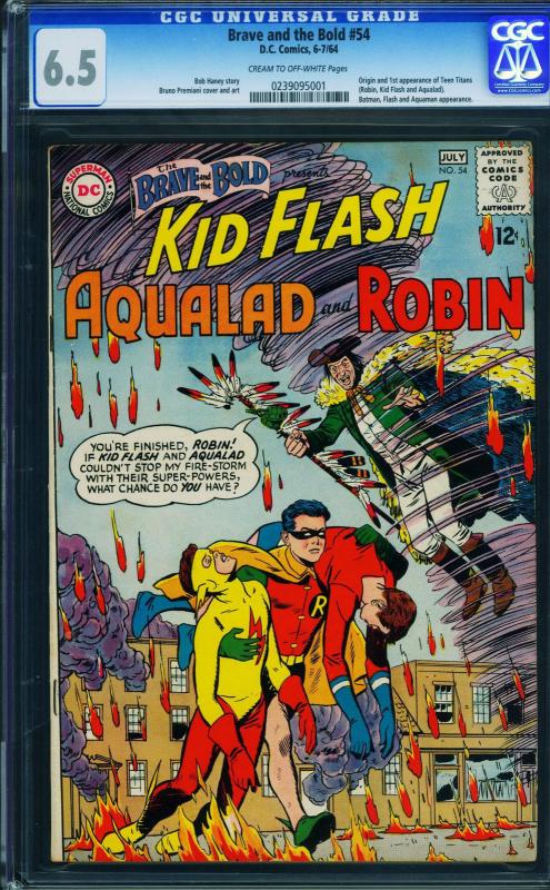 BRAVE AND THE BOLD #54 1964 CGC 6.5- 1st appearance of Teen Titans- 0239095001