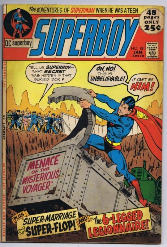 Superboy #181 ORIGINAL Vintage 1972 DC Comics  