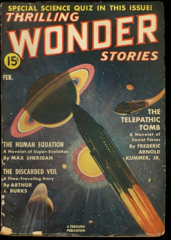 THRILLING WONDER STORIES 1939 FEB-COOL SCI-FI PULP VG