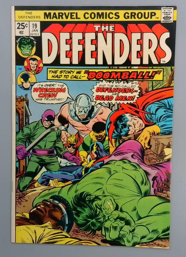 Defenders #19, VF/NM 2nd Wrecking Crew Marvel Comics 1975 JR1
