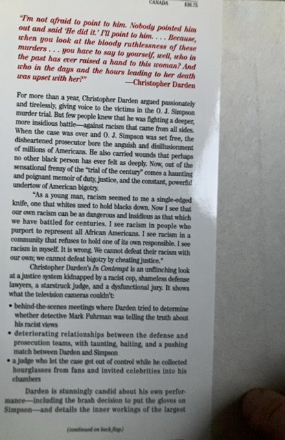 In contempt, Darden, signed, OJ Simpson trial,387p