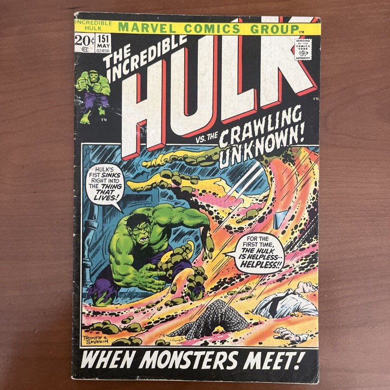 The Incredible Hulk #151 (Marvel Comics May 1972). Mid Grade