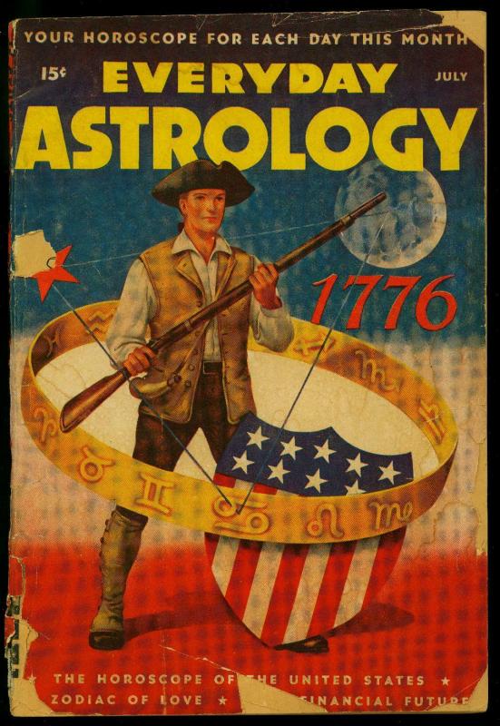 Everyday Astrology July 1947- Patriotic American Flag cover- Schomburg POOR