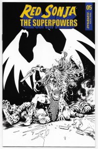 Red Sonja The Superpowers #5 Lau 1:10 B&W Variant (Dynamite, 2021) NM