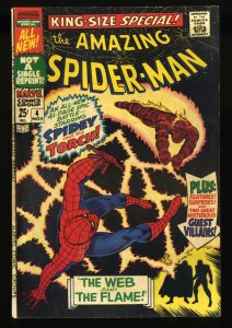 Amazing Spider-Man Annual #4 VG+ 4.5 Human Torch!