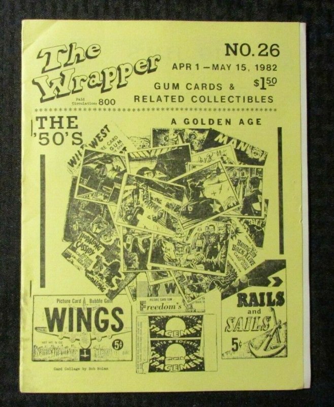 1982 THE WRAPPER Non-Sports Collectibles Fanzine #26 FN- 5.5 Golden Age 1950's