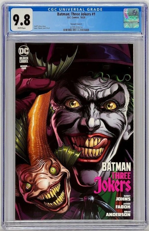 Batman Three Jokers #1 DC 2020 CGC 9.8 NM/M WP Joker Fish Variant Cover E 