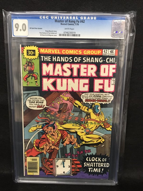 Master of Kung-Fu #42 (Marvel, 1977) CGC 9.0 - 30 Cent Price Variant