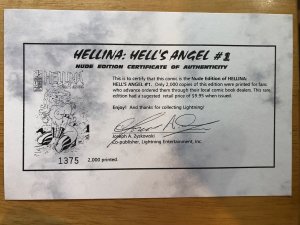 Hellina #1 Lot of 3 Kiss of Death Hell’s Angel Hellborn (1995-97) 2 Nude w/ COA