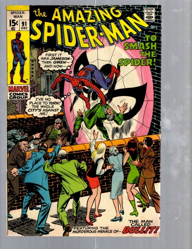 Amazing Spider-Man # 91 FN Marvel Comic Book MJ Vulture Goblin Scorpion TJ1