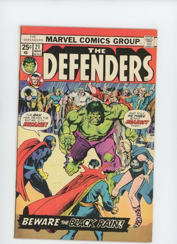 The Defenders #21 - Featuring The Black Rain (8.0) 1974