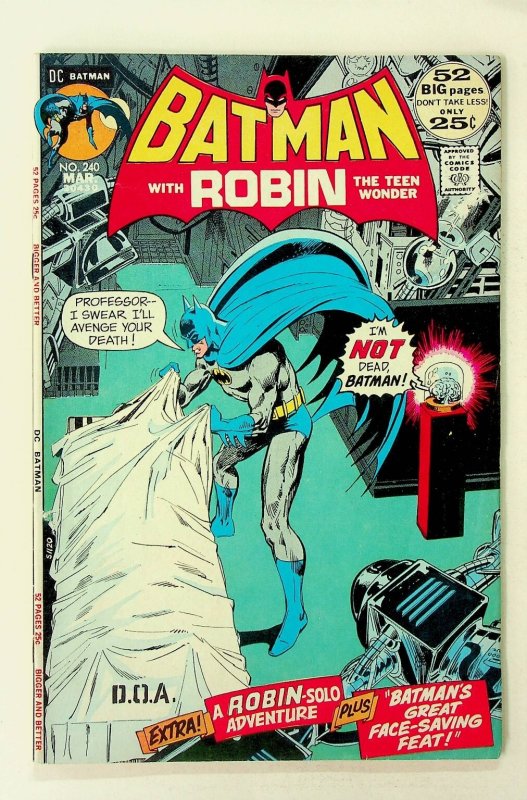 Batman #240 DC Comics Robin Solo Adventure 52 Big Pages 1972