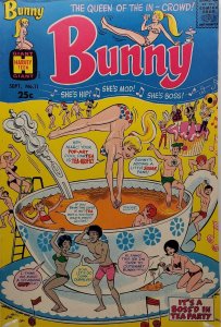 BUNNY #11 Queen of the In-Crowd! Teen Giant Harvey Comic Sept 1969 VG/Fine