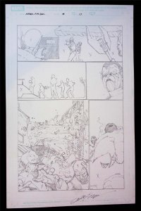 Marvel Age Hulk  #3  pg 17  Alex Sanchez Pencil  Art  2004 Skrulls battle Hulk