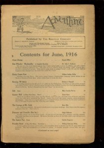 Adventure--June 1916--Pulp Magazine--Ridgway--P/FR
