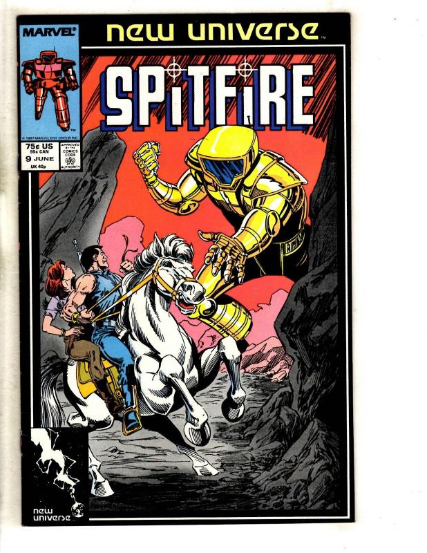 Lot Of 9 Spitfire Marvel Comic Books # 1 2 3 4 5 6 7 8 9 New Universe JC1