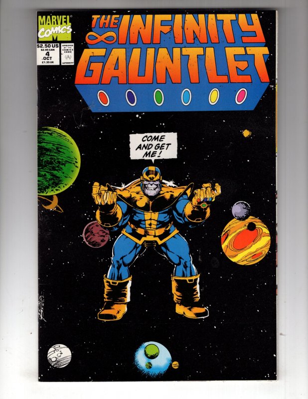 The Infinity Gauntlet #4 (1991) THANOS !!! ~ Marvel Cosmic Event !!! / ID#21