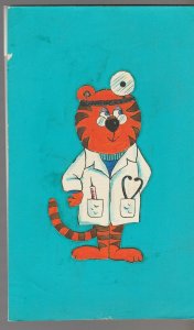 GET WELL SOON Cartoon Tiger Doctor 5.25x8.5 Greeting Card Art #C8607