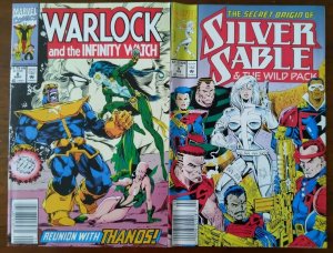 Warlock #8 & Silver Sable #9 - Thanos Infinity War Newsstand Lot Of 2! Origin