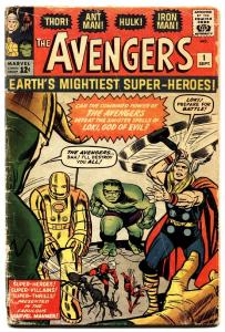 AVENGERS #1 1st appearance! Key Issue! Silver-Age Marvel G/VG 1963