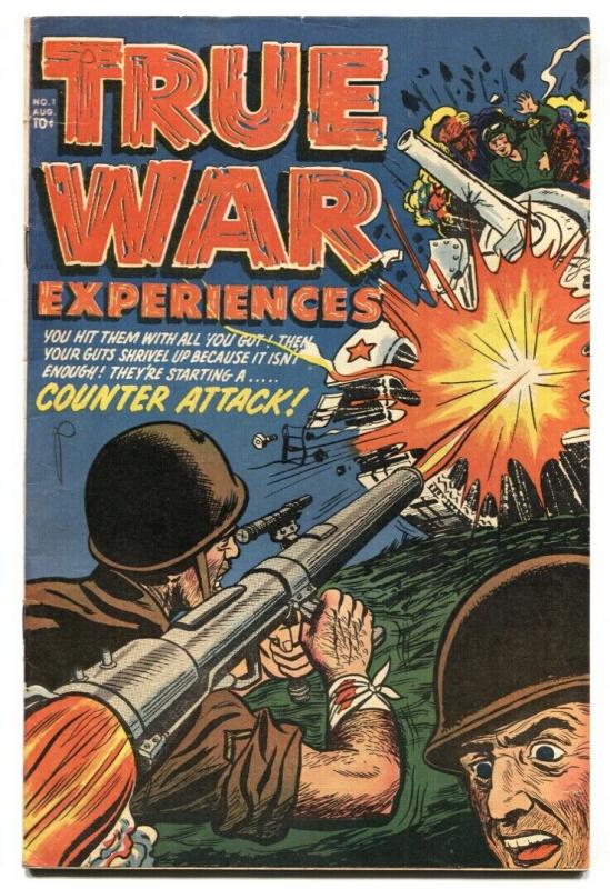 True War Experiences #1 Bazooka cover-Harvey High Grade 1952