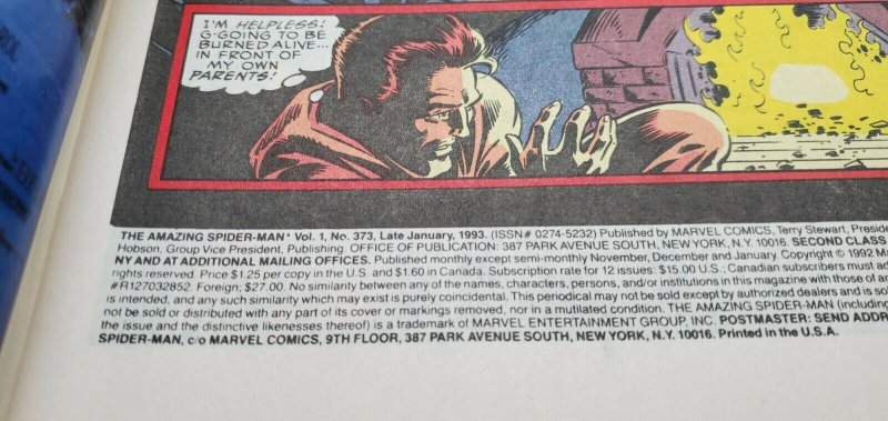 AMAZING SPIDER-MAN #373 1993   MARVEL COMICS    VENOM