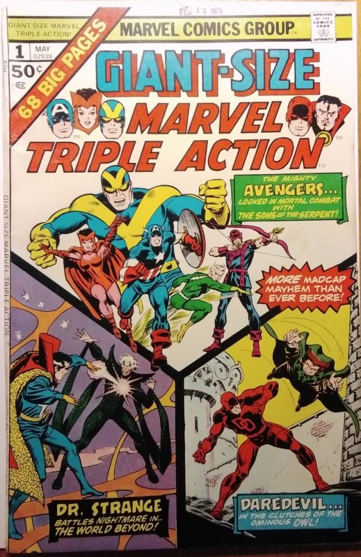 Giant-Size Triple Action #1 Daredevil Doctor Strange Avengers Hawkeye Scarlet