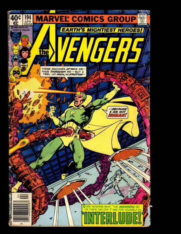 12 Avengers Marvel Comics # 193 194 216 221 226 227 228 229 230 232 233 234 EK11