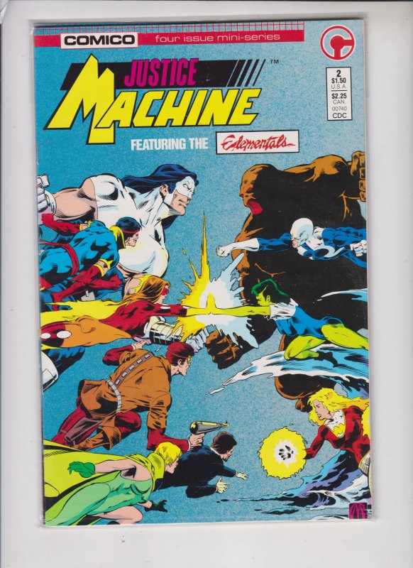 Justice Machine featuring The Elementals #2 Direct Edition (1986)