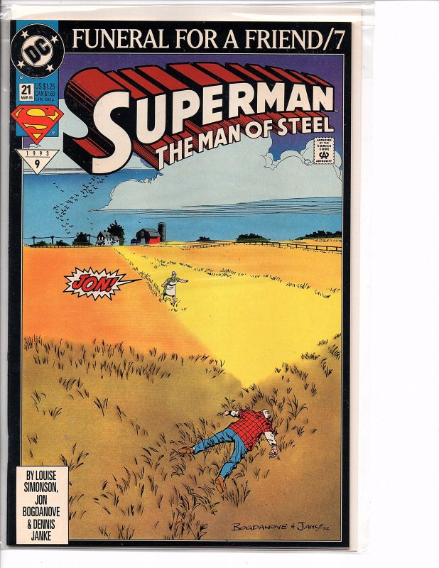 DC Horse Comics (1991) Superman The Man of Steel #21 Jonathan Kent Heart Attack