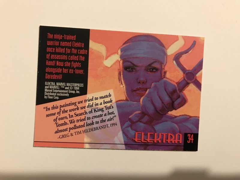 ELECTRA #34 card : 1994 Marvel Masterpieces, NM; Hilderbrandt art