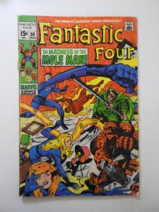 Fantastic Four #89 (1969) VG- Condition 2 centerfold wraps detached top staple