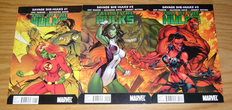 Fall of the Hulks: Savage She-Hulks #1-3 VF/NM complete series J. SCOTT CAMPBELL