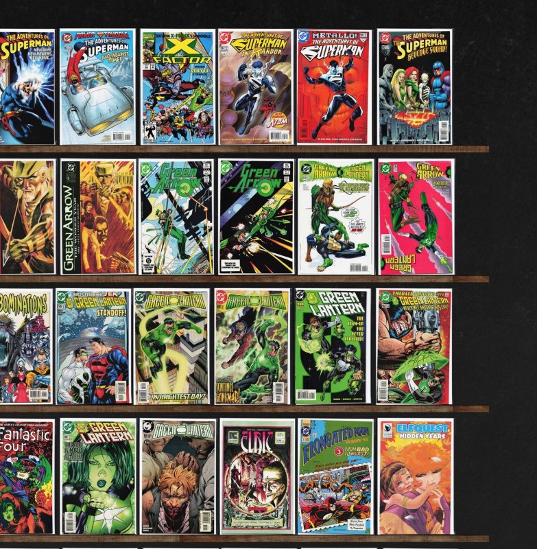 Huge Lot 150+ Comics with Green Lantern, Elfquest, Fantastic Four & More!