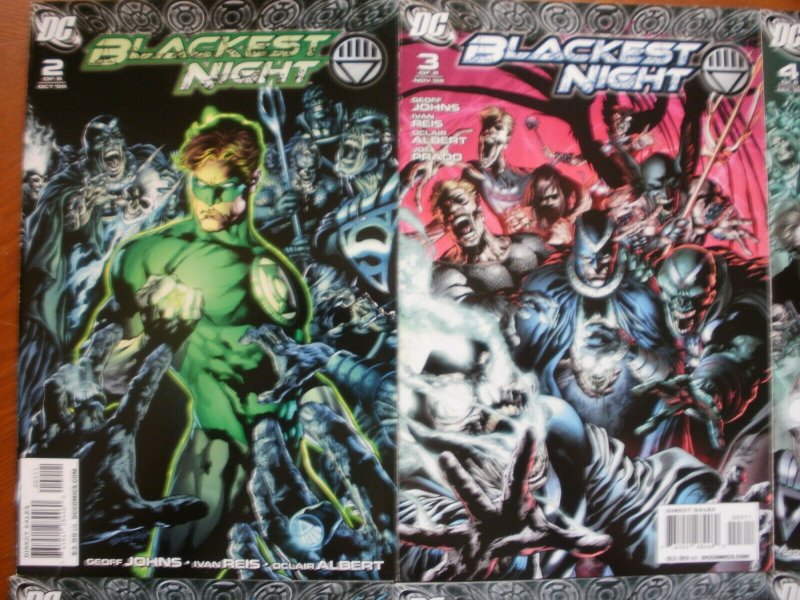 6 Near-Mint DC Comic BLACKEST NIGHT #2 #3 #4 #5 #7 #8 (2009) Green Black Lantern